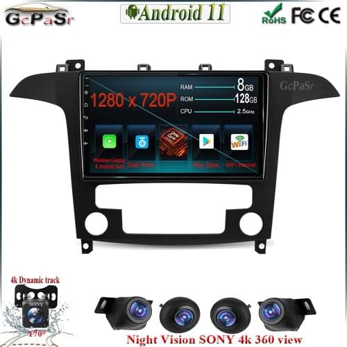 Autoradio Touchscreen Android 11 For Ford S-MAX S MAX 1 2006 - 2015 Car Radio Multimedia Stero Video Player GPS Navigation BT