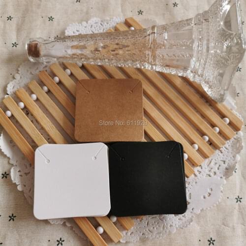 Free shipping stock blank retro earring tag 5x5cm 300 pcs a lot/kraft paper tag/jewerly card/hang tag/clothing label printing