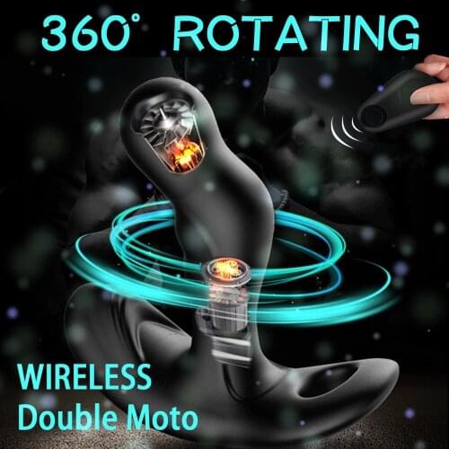 Wireless Remote Control 360° Rotating Male Prostate Massage Vibrator For Man Anal Plug Butt Plugs G-Spot Stimulate SM Sex Toys