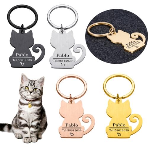 Dog Tag Personalized Pet Puppy Cat ID Tag Engraved Custom Dog Collar Accessories Customized Name Phone Number Tag for Dogs Cats