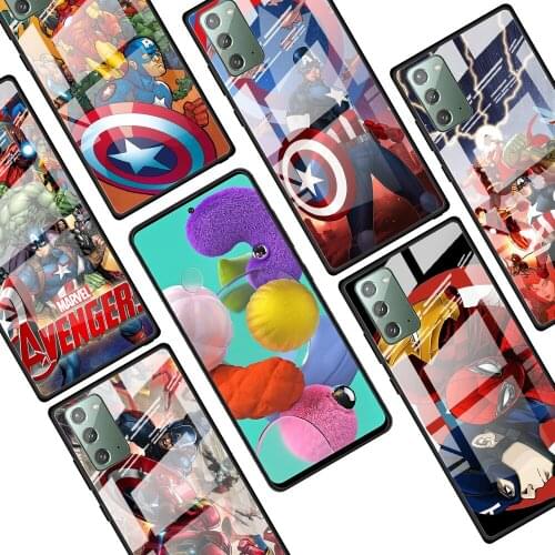 Marvel Avengers for Samsung Galaxy Note 20 Ultra 10 Lite Plus 9 8 5G A70 A50 A40 A30 A20 Tempered Glass Phone Case