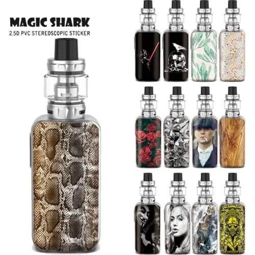 Crystal Skull Leaf Wood Print Snake Flower Stereo Skin Cover Case Sticker Tape for Vaporesso Luxe S