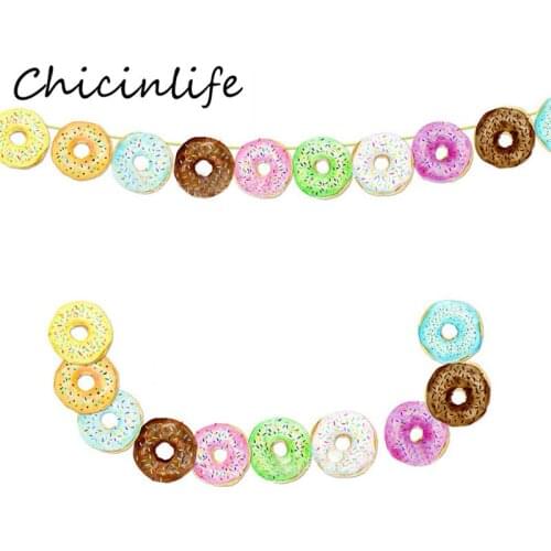 Chicinlife 10Pcs/Set Doughnut Banner Birthday Party Baby Shower Kids Favors Donut Theme Party Garland Bunting Decor Supplies