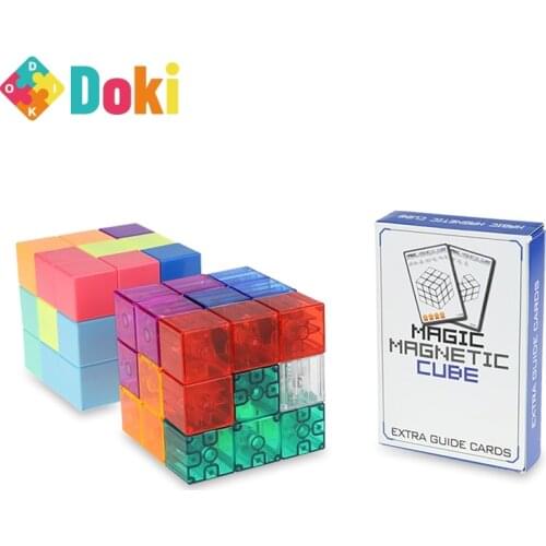Doki Magnetic Blocks Speed Puzzle Cube DIY 3x3x3 Yongjun Brain Test Educational Learning Toys For Kid Block Magic Cubo