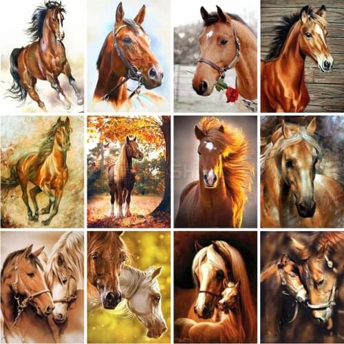 EverShine 5D Diamond Painting Horse Diamond Embroidery Animals Cross Stitch Bead Picture Kits Handicraft Art Decoration Home