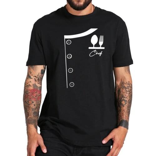 Chef T shirt Fake Suit Cook Printed Tees Cotton Funny Summer Top High Quality Loose O-neck T-shirt EU Size