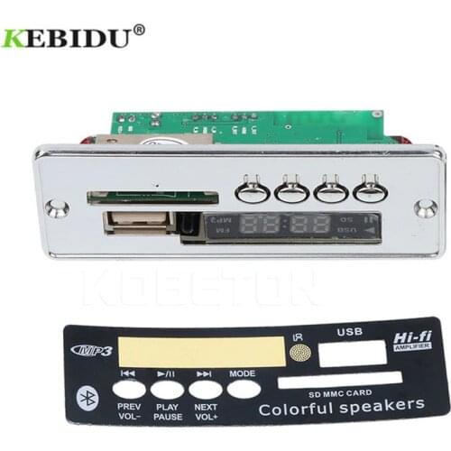 Kebidu USB MP3 Decoder Board Module Car USB Bluetooth Hands-free MP3 Player Integrated with Remote Control USB FM Aux Radio