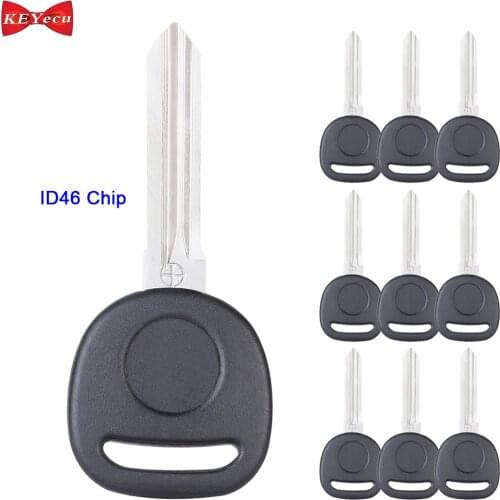 KEYECU 10pcs for Buick Enclave Lucerne Iginition Transponder Ignition Key With ID46 Chip B111-PT, B112-PT