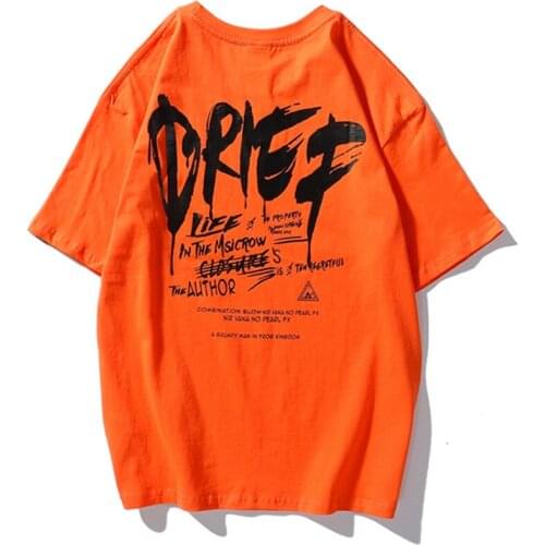 Summer 2021 New Letter Printed T-Shirt Hip Hop Korean Style O-Neck Short Sleeve Casual Loose Cool Couple Streetwear Top Tees