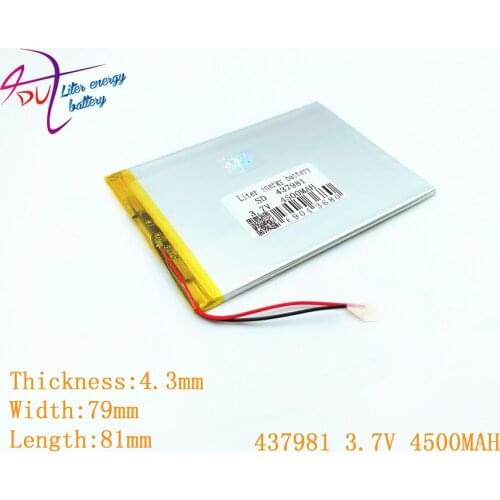 Liter energy battery 1pcs [SD] 3.7V,4500mAH,[437981] 408080 NTC;PLIB;polymer lithium ion / Li-ion battery for tablet pc