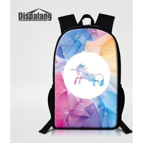 Dispalang Customized Design Unicorn School Bags For Children Rucksack Travel Shoulder Book Bag Women Backpacks Casual Bagpack