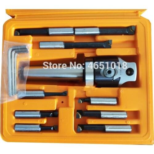 MT4 F1 boring head set 1pcs F1 12mm 50mm boring machine 1pcs MT4 F1 M16 boring handle 9pcs 12mm boring bar thread 1-1 / 2-18unf
