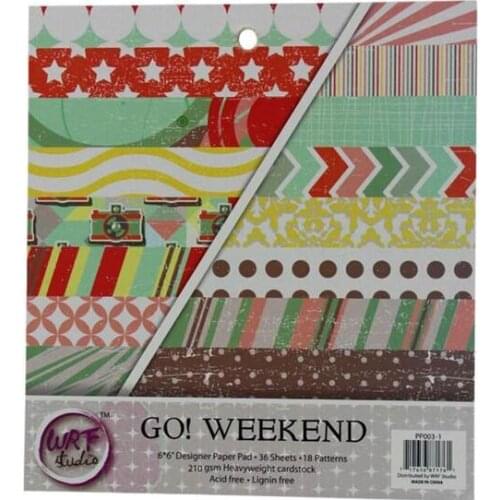New-style 6inch Gift Wrapping Book kit retro colorful Geometric pattern 36sheets/set,DIY Scrapbooking Paper pack Set paper craft