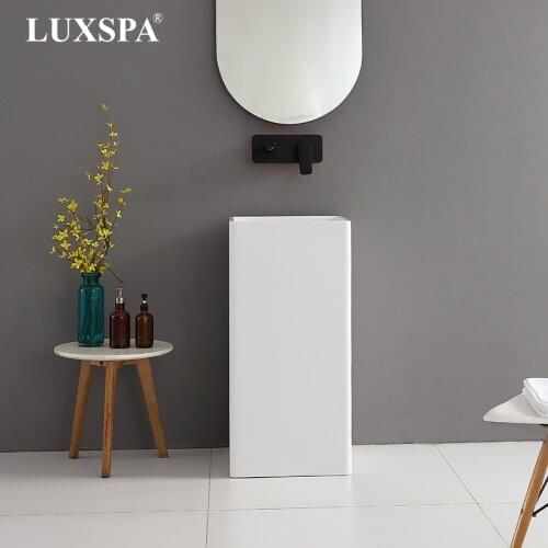 Freestanding Basin Artificial Stone Bathroom Basin Matt White Solid Surface Basin