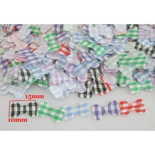 PA0042 children clothes accessories 10mm*15mm Bow Non-woven patch for craft 500pcs mixed stick on applique