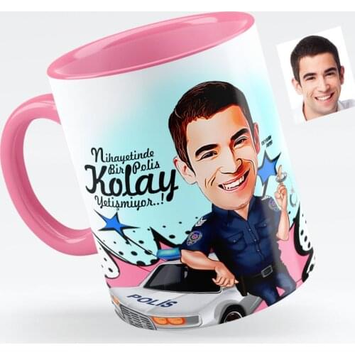Personalized Mr Polis Caricature Of Pink Mug cup-5