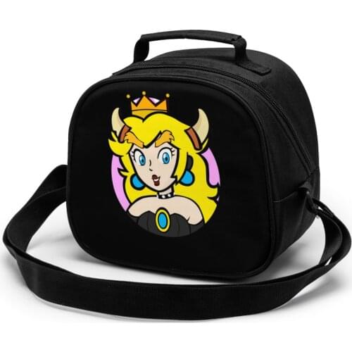 Bowsette Posters Children fashion lunch bag thermal insulated bag travel casual insulated picnic bag