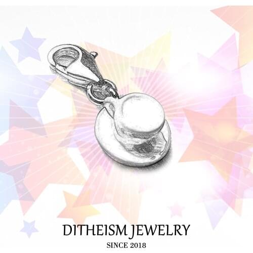 Coffee Cup Charms Pendant,2018 Fashion Jewelry 925 Sterling Silver Trendy Gift For Women Men Boy Girls Fit Bracelet Necklace Bag