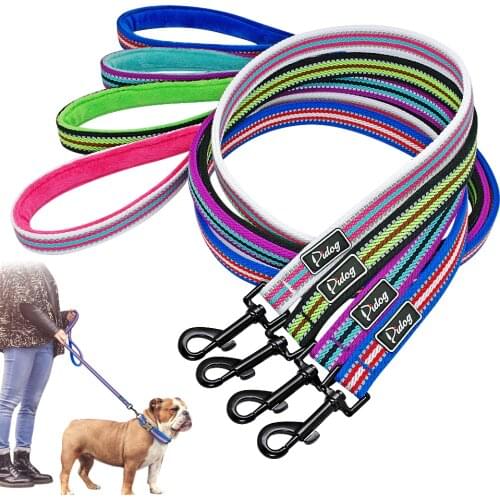 4 Colors Dog Leash Lead Nylon Reflective Pet Puppy Walking Lead Soft Padded Running Training Leashes Rope For Small Medium Dogs