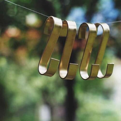 S-shaped Hook Wall/ Brass Hook For Hanging Clothes Hat Scarf Key Hanger Rack Wall Decoration