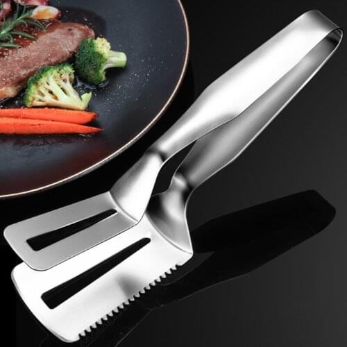 Stainless Steel Steak Clamps Double Sided Spatula Tongs for Cooking Shovels Double Sided Spatula Barbecue Shovel Fork Tool