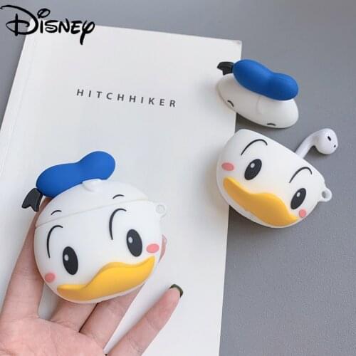 Disney cute cartoon Donald Duck wireless Bluetooth-compatible headset silicone soft shell for IPhone airpod 1/2 generation
