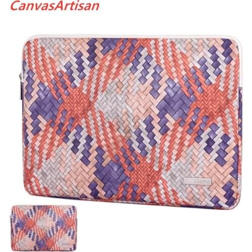 CanvasArtisan Brand Laptop Bag 11",12",13",14",15",15.6",13.3,Color Weave Sleeve Case For Macbook Air Pro Notebook,Dropship V006