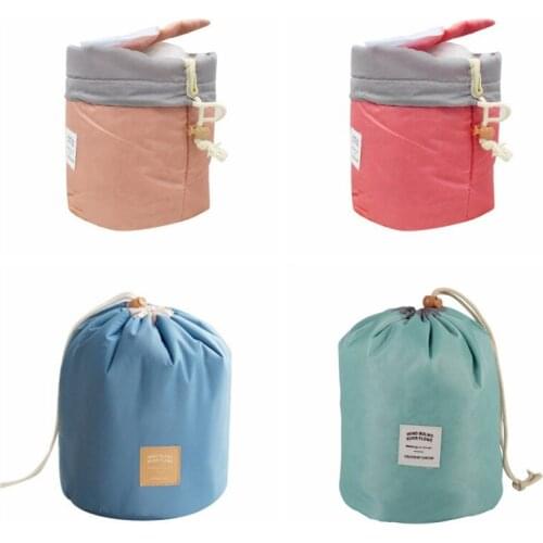 3In1 Drawstring Storage Bag Multi-functional Cosmetics Toiletries Bucket Bag with Small Zipper Home Bathroom Tidy Travel Storage