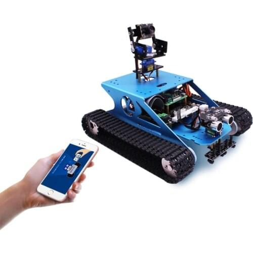 Raspberry Pi Tank Smart Robotic Kit WiFi Wireless Video Programming Electronic DIY Robot Tank Toy Compatible Raspberry Pi 4B/3B