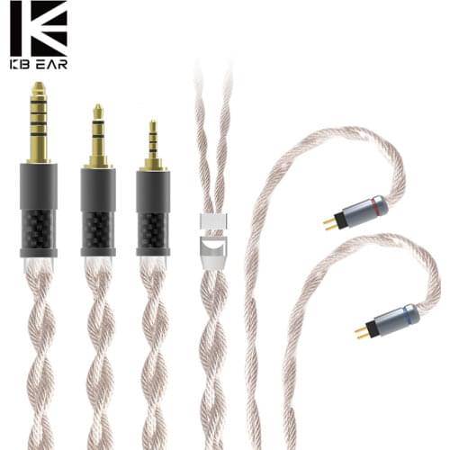 KBEAR Inspiration-S 4 Core 4N Single Crystal Copper Silver Plated Upgrade Cable With Woven Litz Structure Total in 560 Strands