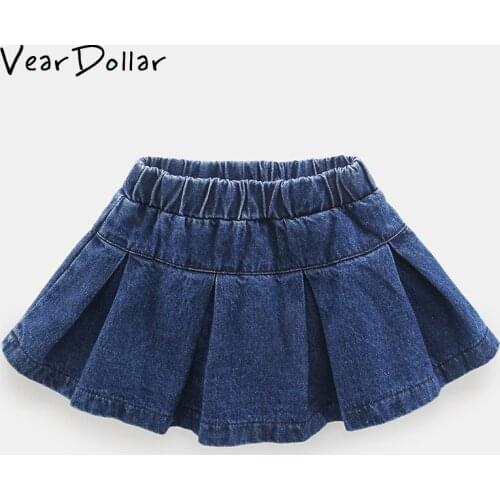 VearDoller 2018 Fashion Childrens Clothing Solid Girls Denim Skirt Summer Outwear for 2-7Y Baby Girl Casual Kids Skirt