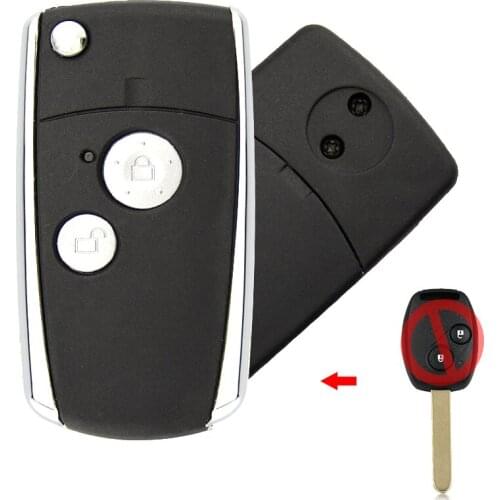 High Quality 2 Buttons Folding Remote Car Key Shell Fob Case for Honda Accord CRV Civic Fit Flip Car Key Replacement Uncut Blade
