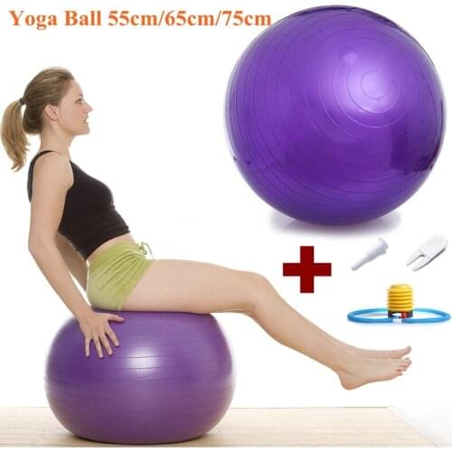 55cm 65cm 75cm Yoga Ball PVC Sports Fitness Gym Thickening Pilates Balance Fitball for Workout Exercise Midwifery Gymnastic