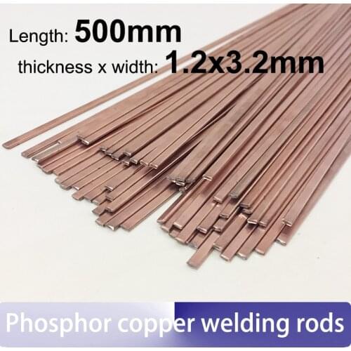 10pcs Flat Phosphor Copper Welding Rods 1.2*3.2*500mm