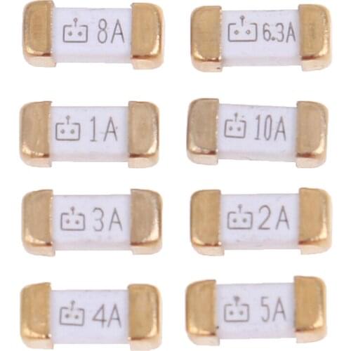 10pcs Gold Foot 1808 125V SMD Fast Blow Fuse 0.5A 0.75A 1A 2A 3A 4A 5A 6.3A 8A 10A 0451 Ultra-rapid Fuses
