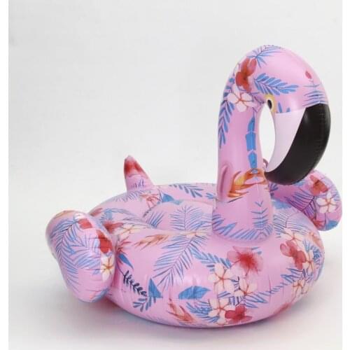 150CM Rainforest Flower Print Flamingo Float Inflatable Adult Summer Party Pool Toys Ride-On Air Mattress Swimming Ring Lounger