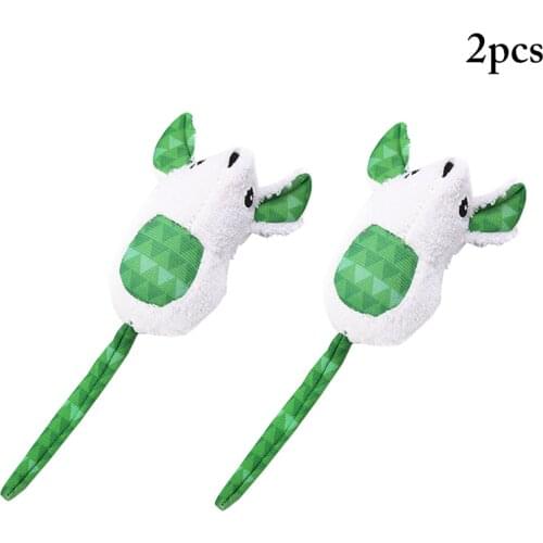 2pcs Premium Plush Mouse Cat Toy Polyester Cloth Bite-Resistant Cute Long Tail Catnip Toy Cat Chew Toy Creative Pet Supplies