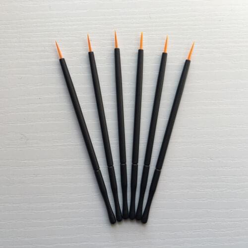 200pcs Nylon Disposable Beauty Nail Brush Eyeliner Brush Makeup Tools Lipliner brush Applicator PP adjustable length handle