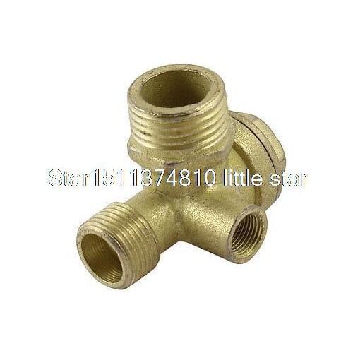 21mm 16mm Male Threaded Dia Brass Air Compressor Check Valve Gold Tone
