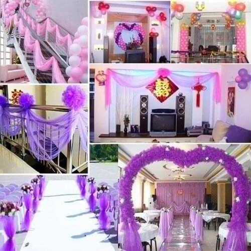 5-10M Soft Tulle Gauze Mosquito Net Gauze Fabric Solid Color Curtain Mesh Ground Tulle Roll For Wedding Decoration 5z