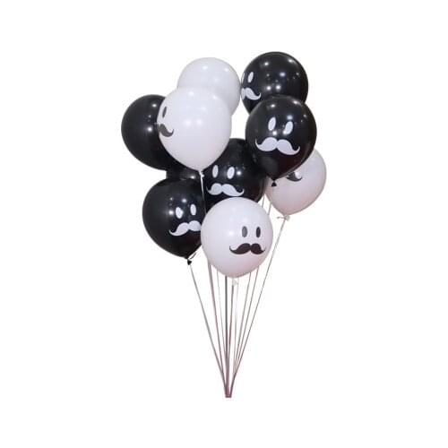 50pcs 12 Inch Latex Balloons Quality White Balloons Moustache Balloons Stag Night Decoration Fathers Day Party Decor Balloons