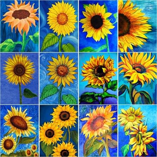 5D Diamond Painting Sunflower Cross Stitch Kit Landscape Diamont Paintings Embroidery Full Drill Rhinestones Mosaic Home Decor
