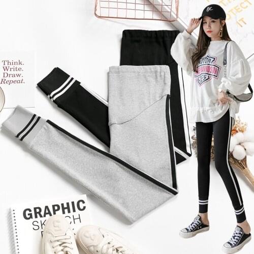 909# Spring Thin Cotton Maternity Skinny Legging Adjustable Belly Pants for Pregnant Women Summer Sports Casual Slim Preganncy