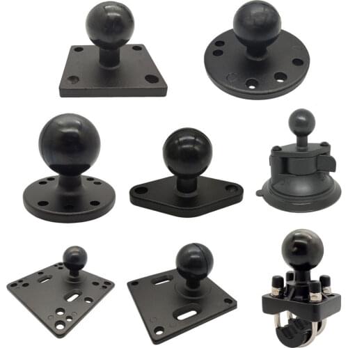 Aluminum 1 inch or 1.5 inch Rubber Ball Mount to Aluminum Motorcycle Round Square Mounting Base for Gopro Camera Cellphones