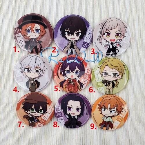 Bungo Stray Dogs Anime keychain Dazai Osamu Atsushi Nakaji Edogawa Ranpo badge