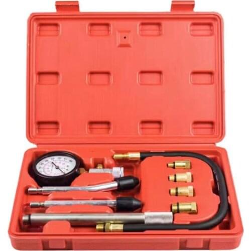 Benzinemotor Manometer Tester Set Compressie Lekkage Diagnostic Tool Voor Auto Auto Met Rode Blow Molded Case