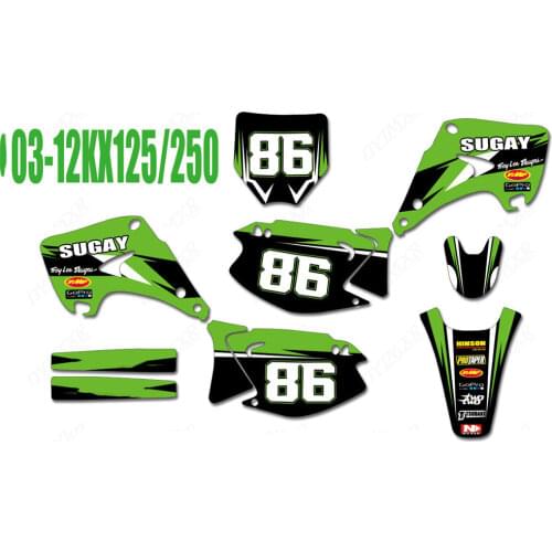 Free Custom Stickers Decals Backgrounds Graphics For Kawasaki KX125 KX250 2003 2004-2007 2008 2009 2010 2011 2012 KX 125 KX 250