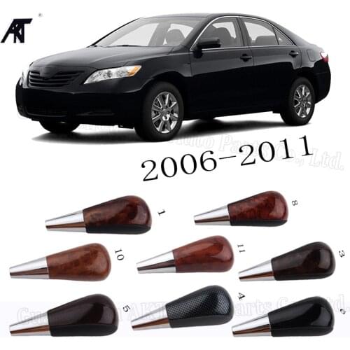 Wooden Color Automatic Transmission Gear Shift Knob For Toyota 6 Generation Camry Highlander 2006-2011 long-style