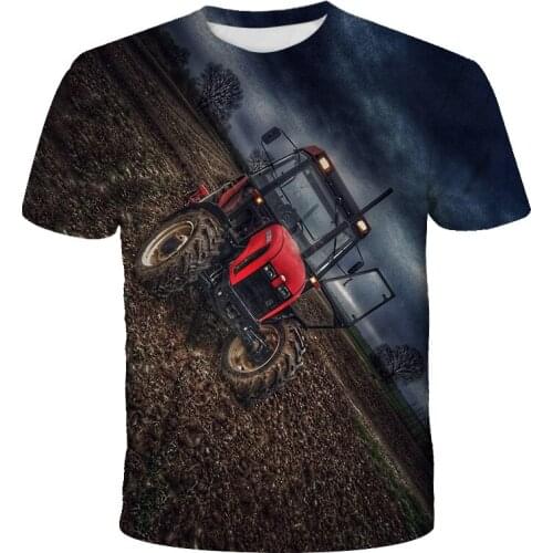 3D Printing Tractor Kids T Shirts Streetwear Fashion Boy T-Shirt Girls Man Casual O-Neck Tops