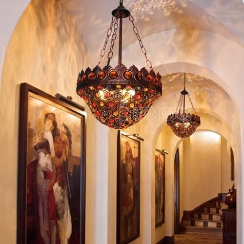 Diffuse coffee chandelier Southeast Asia Thai Style Bar Cafe crystal chandelier Mediterranean Bohemia Restaurant